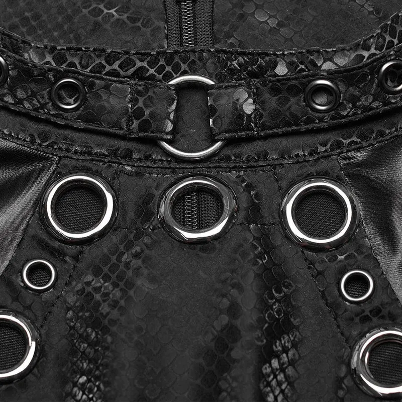 Punk-Mesh-Tanktop mit Ringausschnitt für Damen