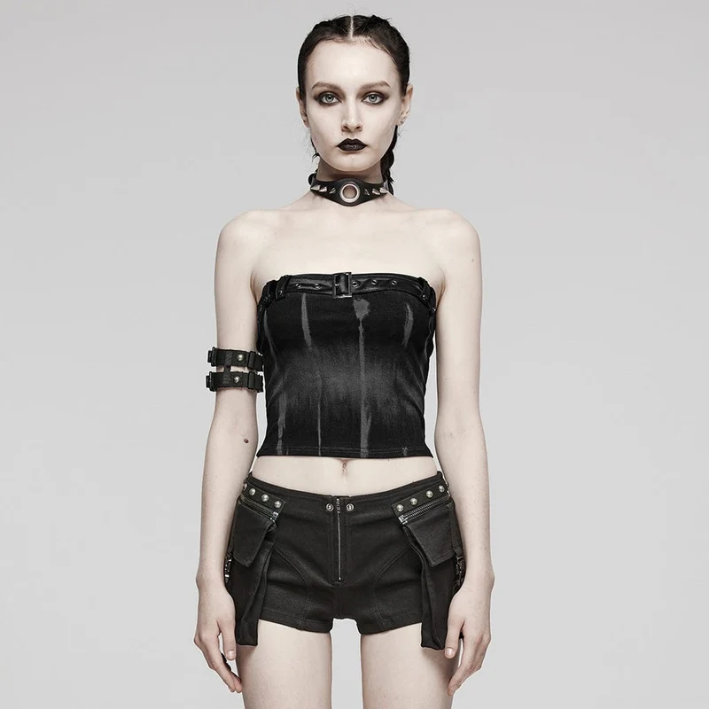 Damen-Bustier mit Punk-Schnalle und Ösen