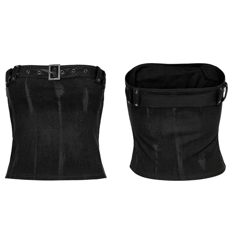 Damen-Bustier mit Punk-Schnalle und Ösen