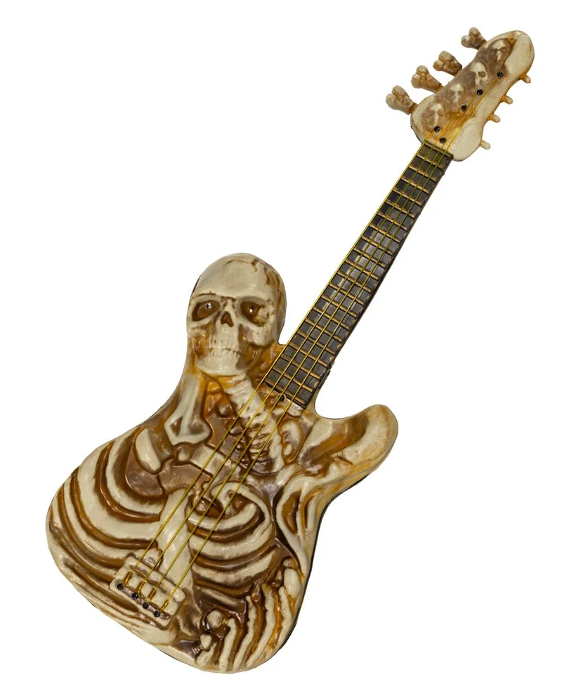 Haunted Skelett Gitarre mit Licht & Sound 58cm