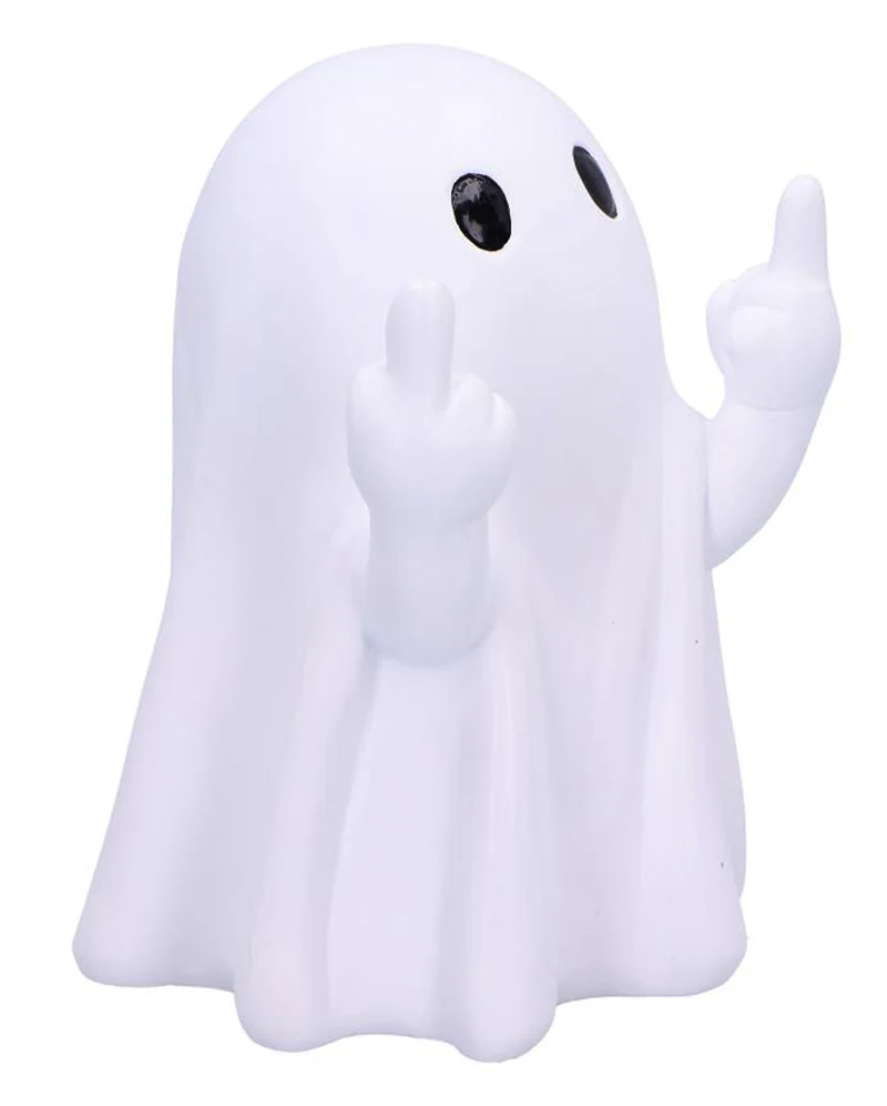 Frecher Weißer Geist mit Mittelfinger Pose 12,5cm