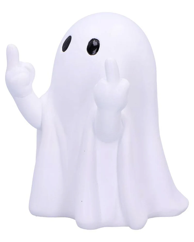 Frecher Weißer Geist mit Mittelfinger Pose 12,5cm