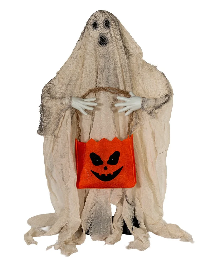 Spooky Trick or Treat Geist Animatronic mit Licht, Sound & Bewegung 90cm