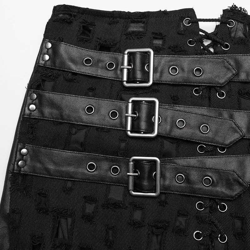Langer Punk-Rock mit Schnürung und Schnürung für Damen