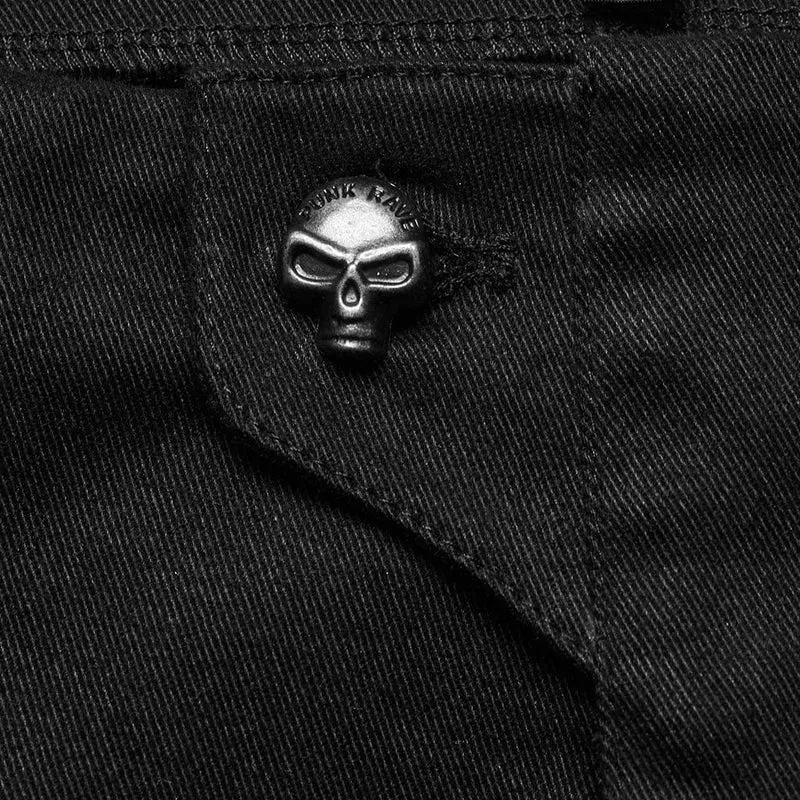 Damen-Shorts mit Punk-Schnürung und Mesh-Schnalle