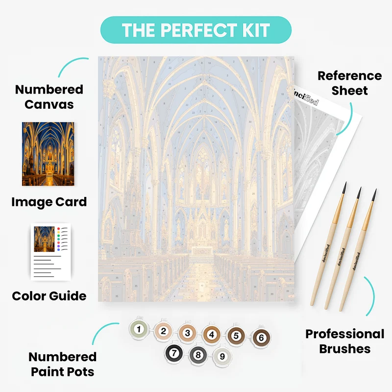 Gothic Cathedral Interior - Paint by Numbers Kit