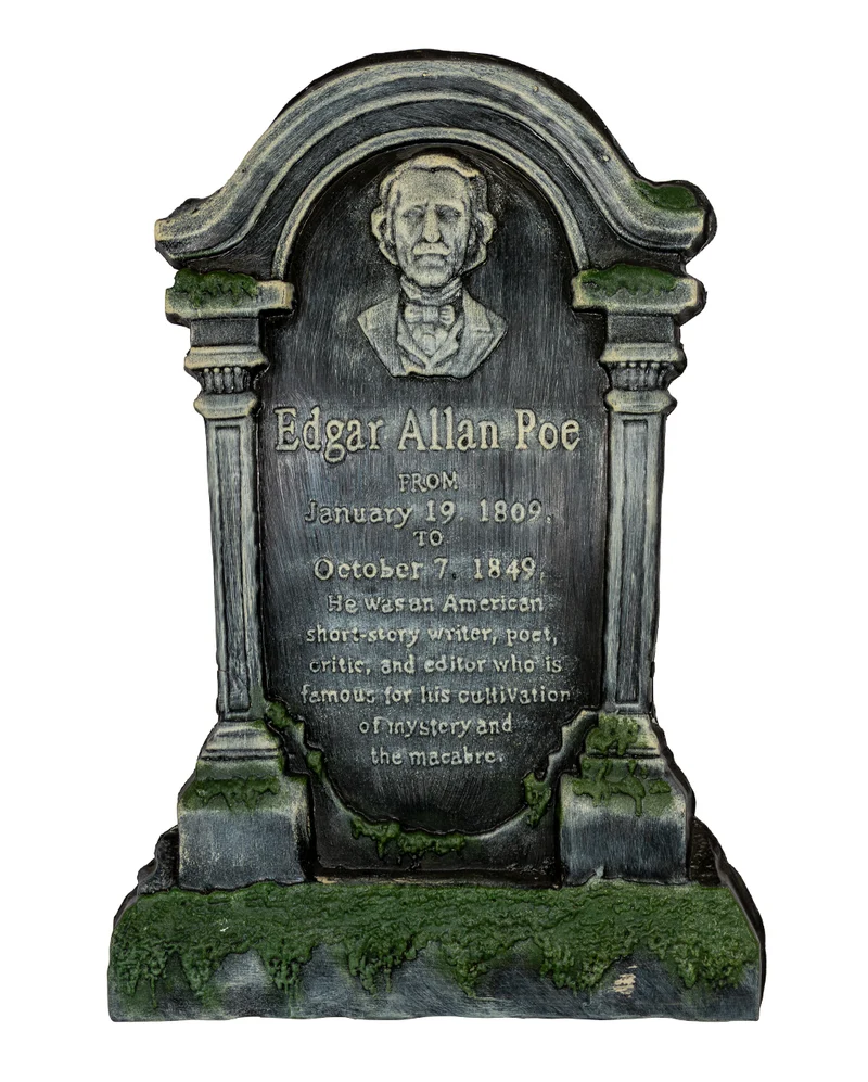 Edgar A. Poe Halloween Grabstein 53cm