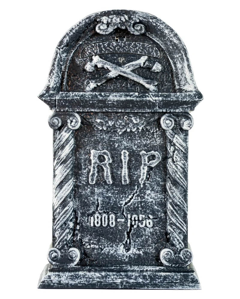 Halloween Grabstein mit Herausspringender Skeletthand 43cm