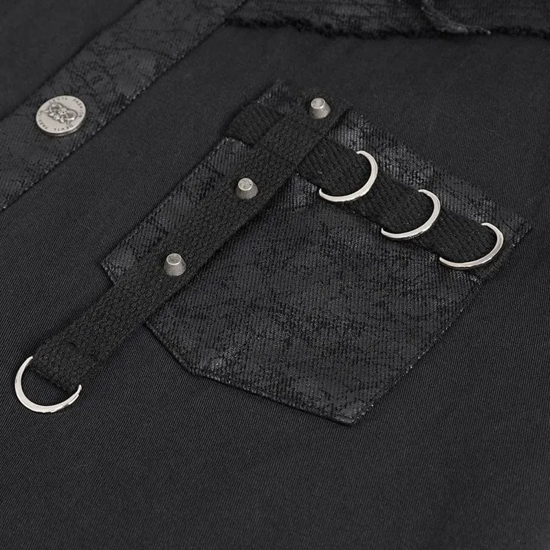 Herren Punk Buckle Splice unbesäumte Weste