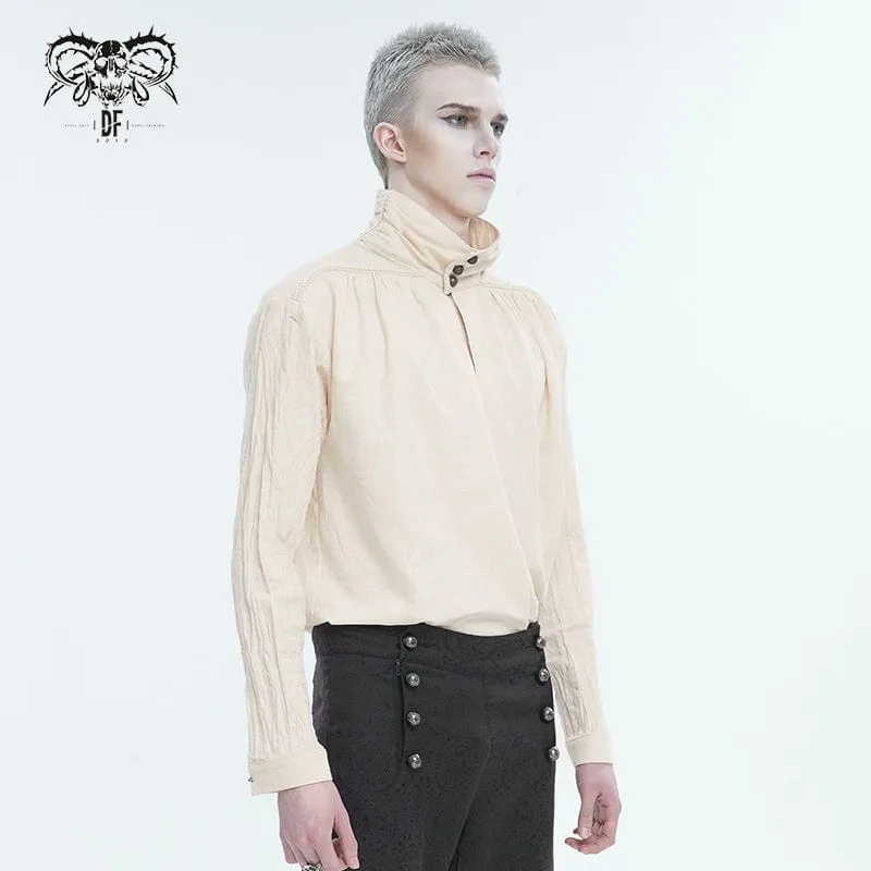 Gothic-Stehkragen-Rüschenhemd für Herren