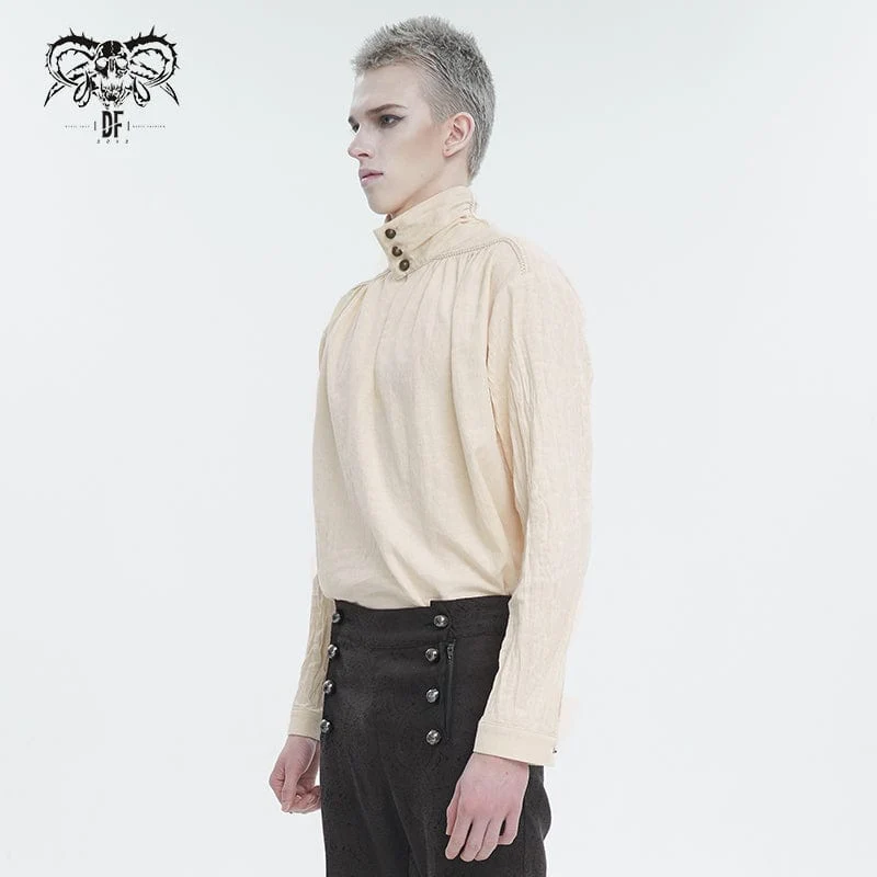 Gothic-Stehkragen-Rüschenhemd für Herren