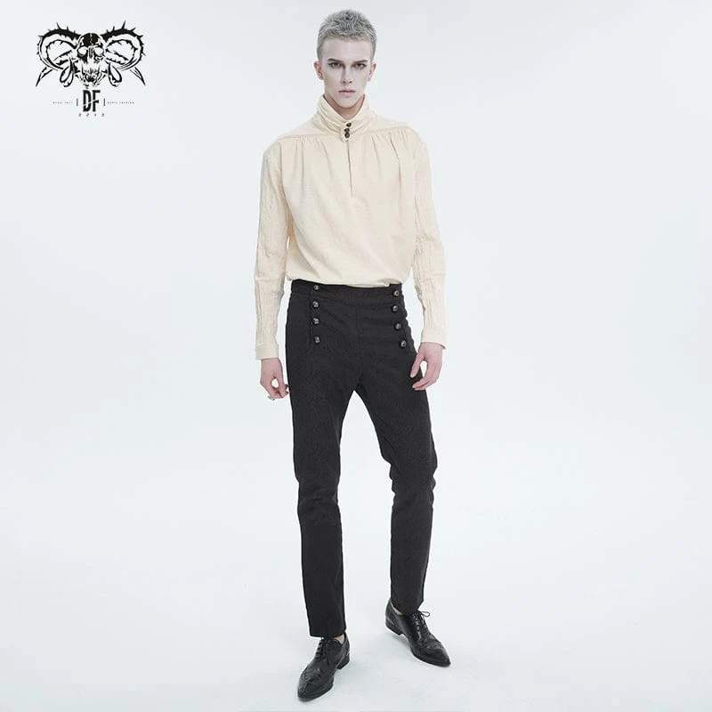 Gothic-Stehkragen-Rüschenhemd für Herren
