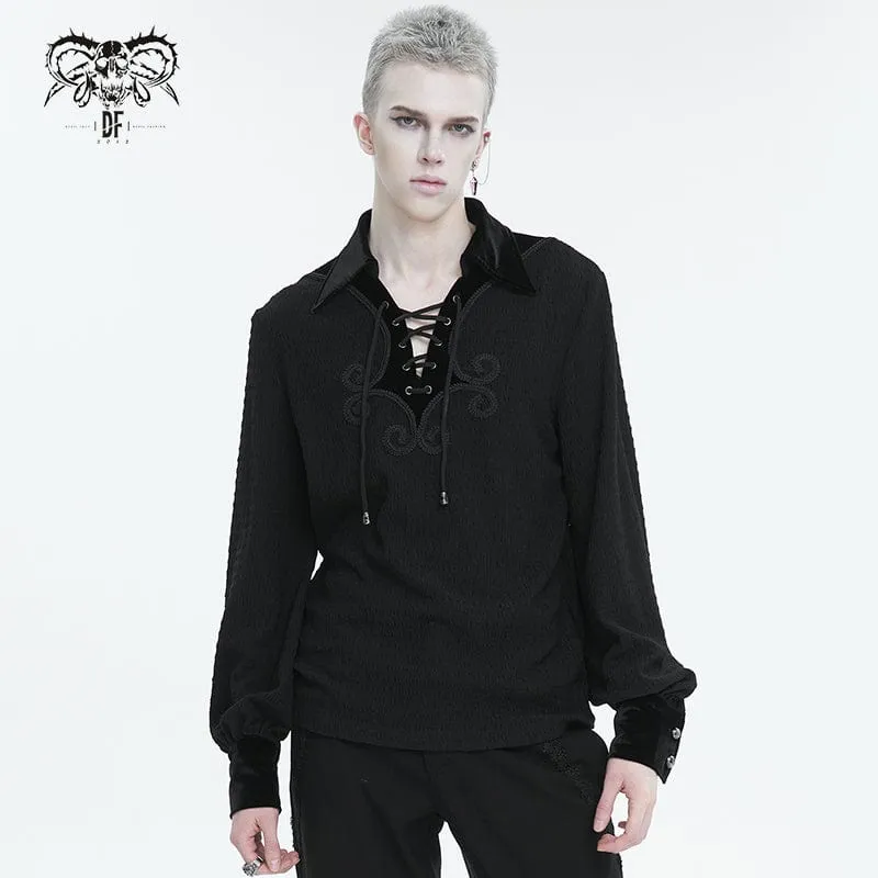 Gothic Riemchenhemd mit Puffärmeln für Herren