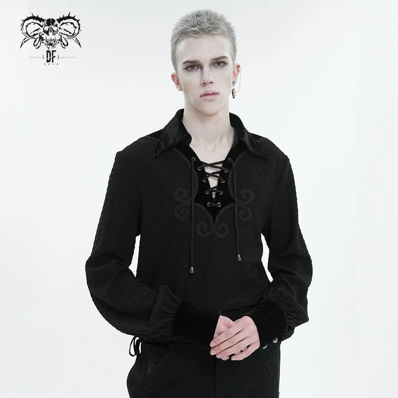 Gothic Riemchenhemd mit Puffärmeln für Herren