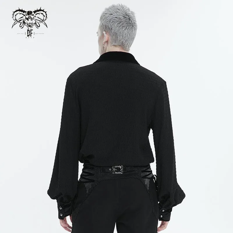 Gothic Riemchenhemd mit Puffärmeln für Herren