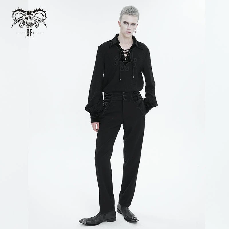 Gothic Riemchenhemd mit Puffärmeln für Herren