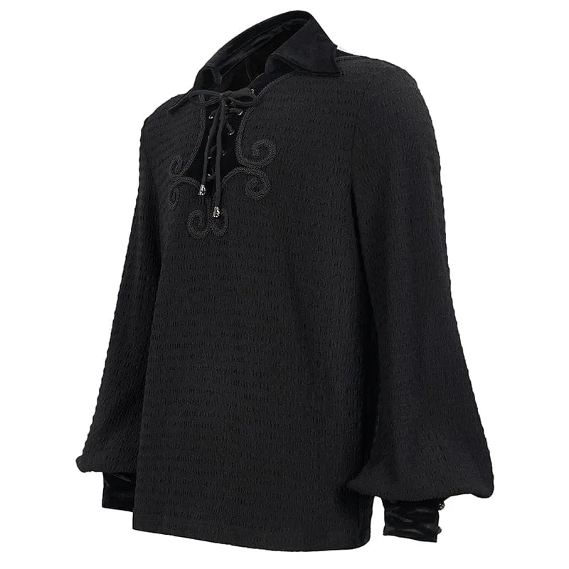Gothic Riemchenhemd mit Puffärmeln für Herren