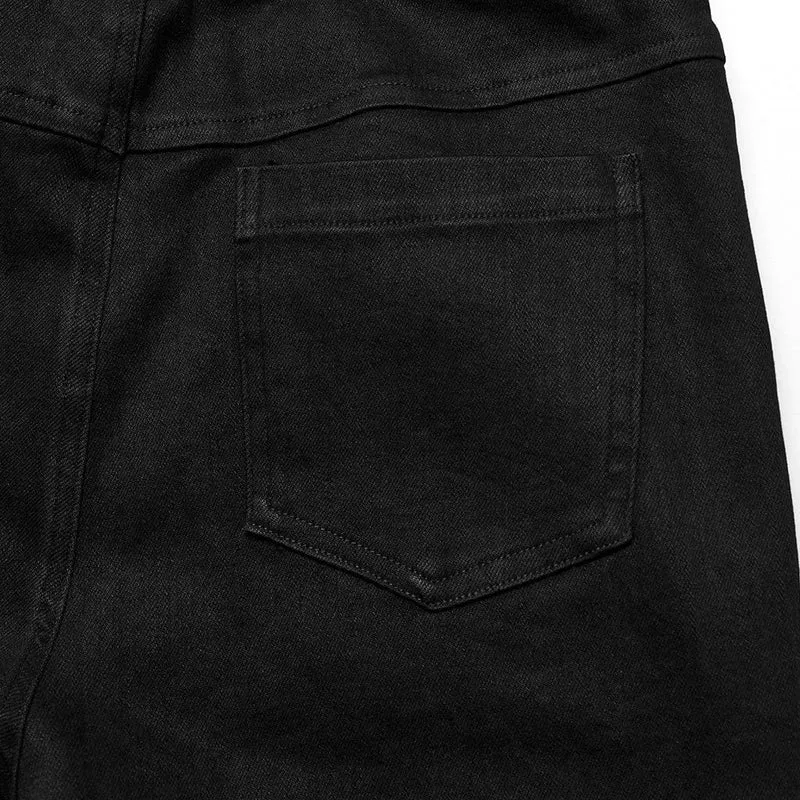 Damen-Jeans mit Punk-Cutout und Mesh-Ösen