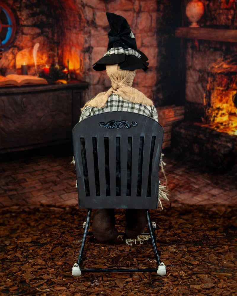 Haunted Vogelscheuche auf Schaukelstuhl Animatronic 120cm