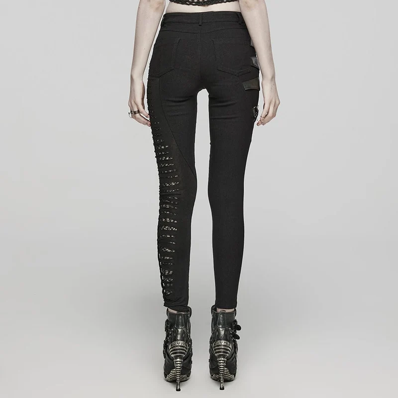 Damen-Hose mit Punk-Mesh-Schnalle und Spaghettiträgern