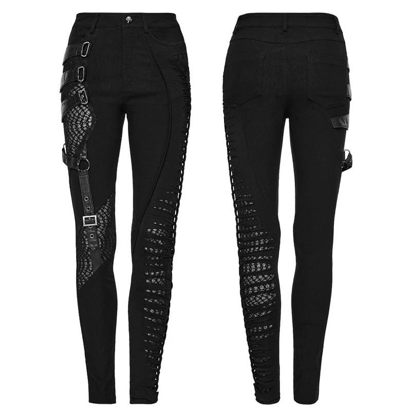 Damen-Hose mit Punk-Mesh-Schnalle und Spaghettiträgern