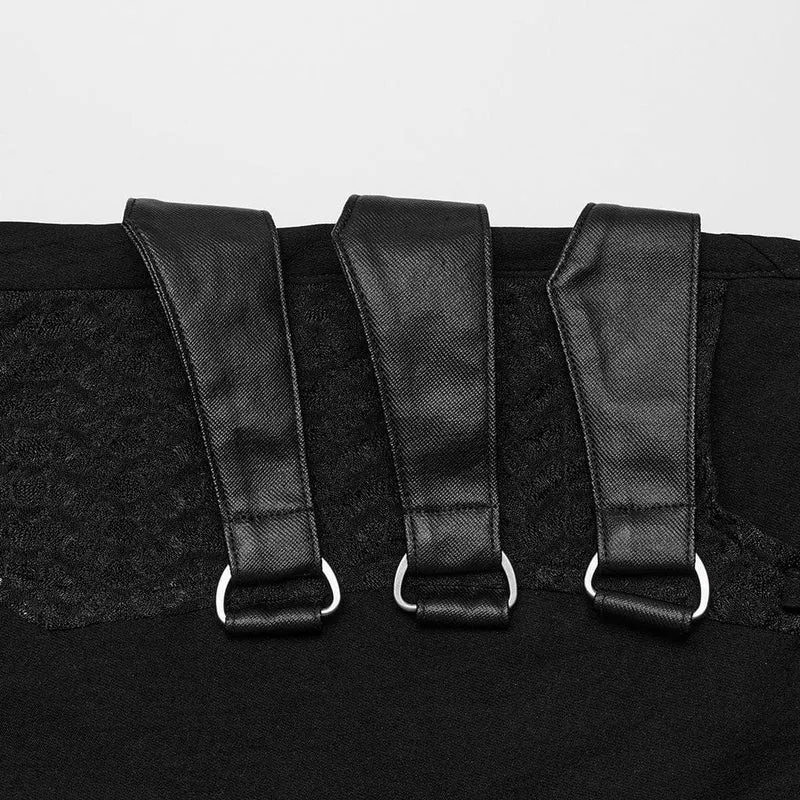 Damen-Hose mit Punk-Mesh-Schnalle und Spaghettiträgern