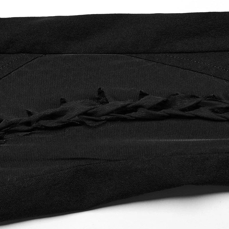 Damen-Hose mit Punk-Mesh-Ausschnitt und Ösen