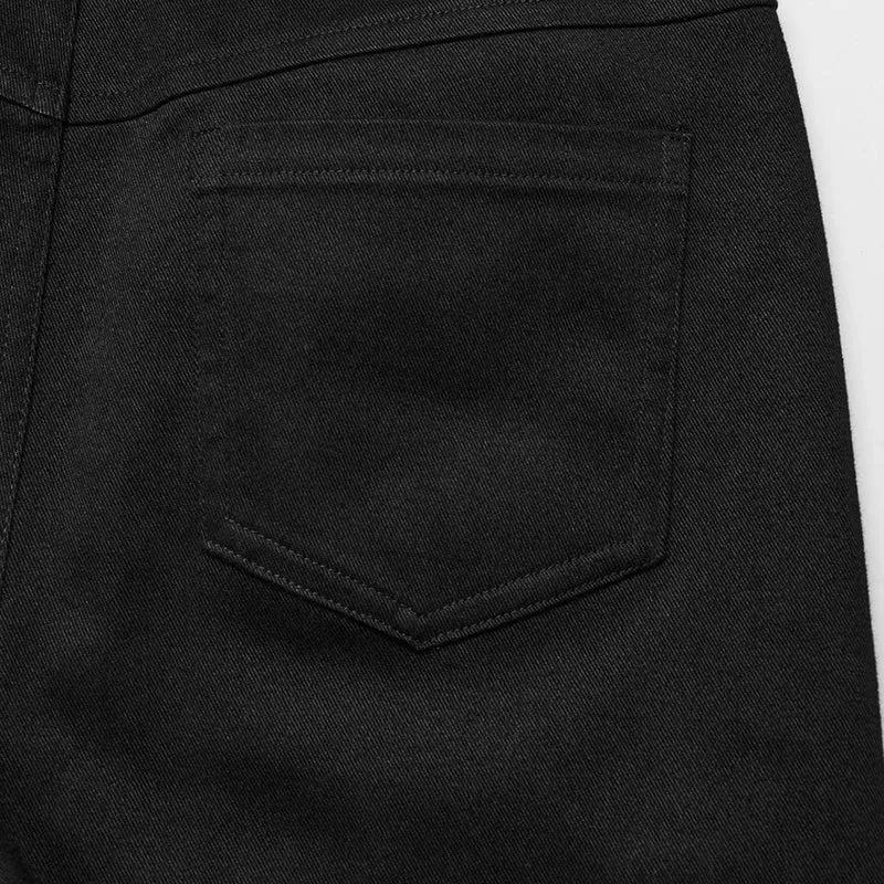 Damen Gothic Symmetrical Mesh Spitz ausgestellte Hose Schwarz
