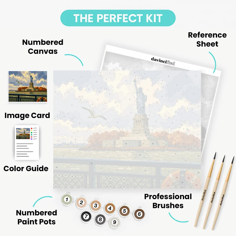 Autumn on Liberty Island - Paint by Numbers Kit