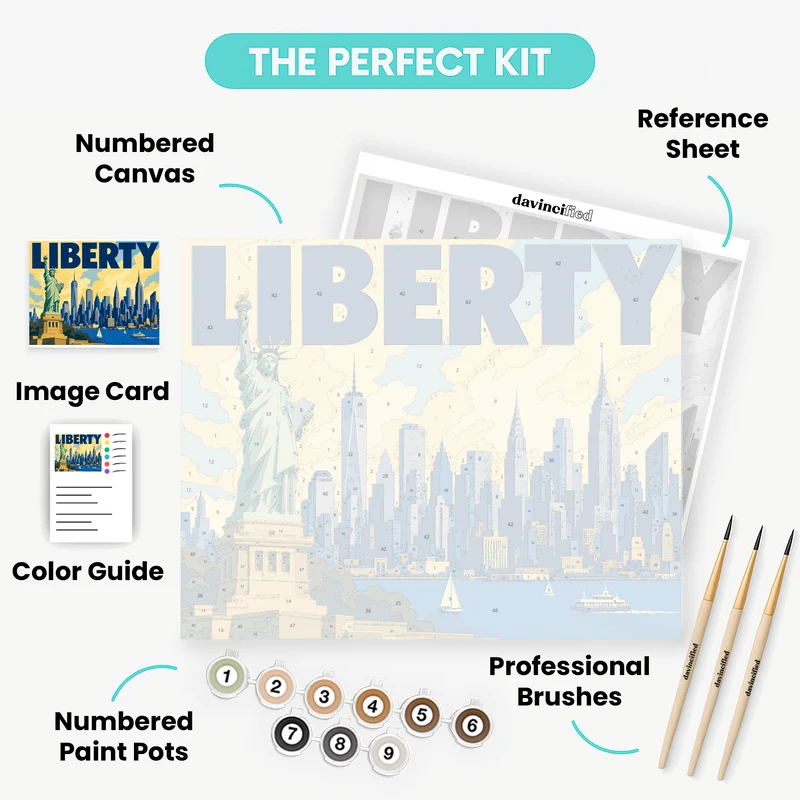 Liberty Over Manhattan - Paint by Numbers Kit