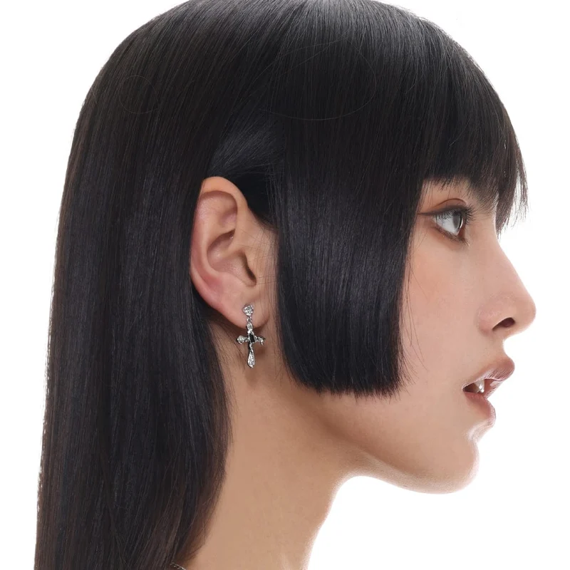 Punk-Kreuz-Ohrringe für Damen