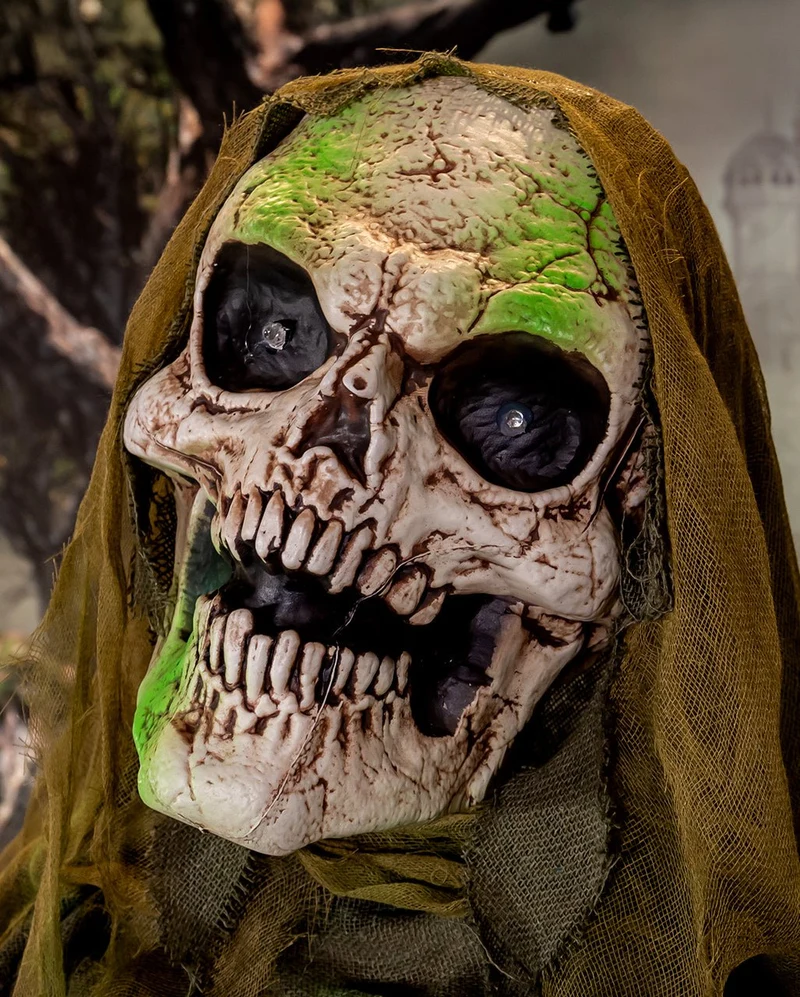 Vermoderter Fetzenzombie mit Licht, Sound & Bewegung 163cm