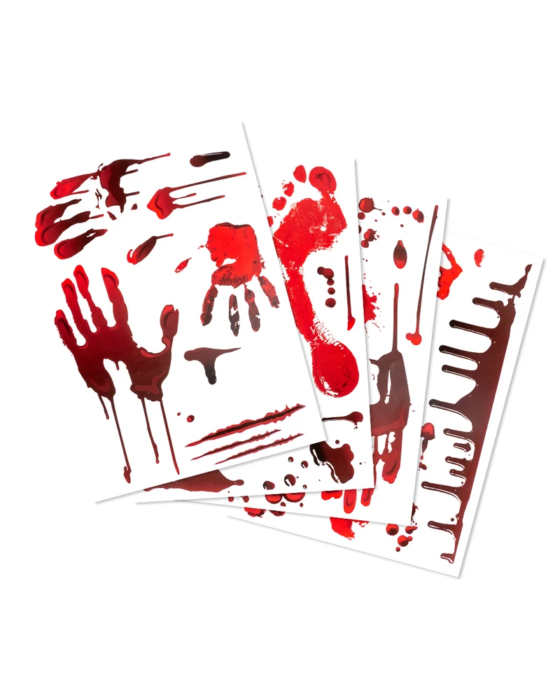 Blutige Fußspuren & Blutspuren als Bodensticker 36-teiliges Set