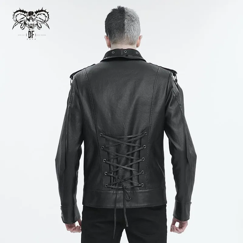 Herren-Punk-Strap-Jacke mit Nieten