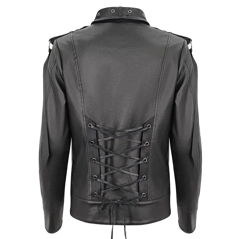 Herren-Punk-Strap-Jacke mit Nieten