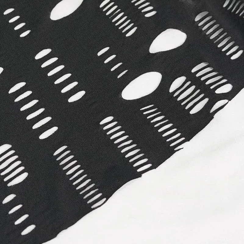 Gothic Ripped Split Neckholder-Hemd für Damen