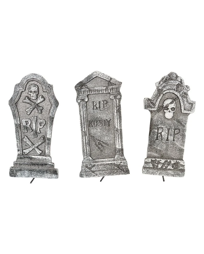 Verwittertes Halloween Deko Grabstein Set 6-teilig