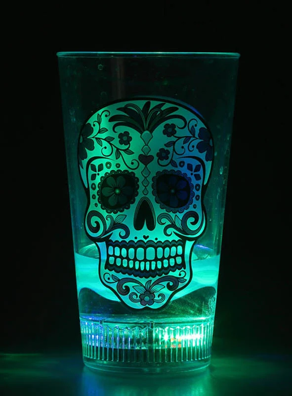 Tag der Toten Glas mit LED 15cm