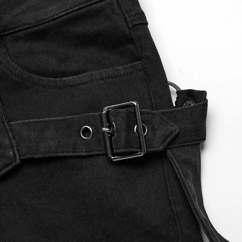 Damen-Shorts mit schmaler Passform und symmetrischer Punk-Schnalle