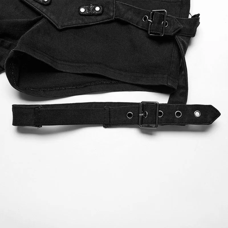 Damen-Shorts mit schmaler Passform und symmetrischer Punk-Schnalle