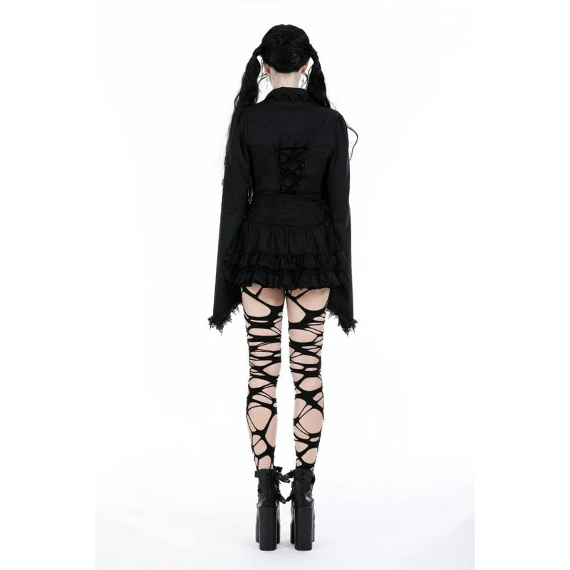 Mehrlagiger Punk-Mesh-Rock mit Schnürung für Damen