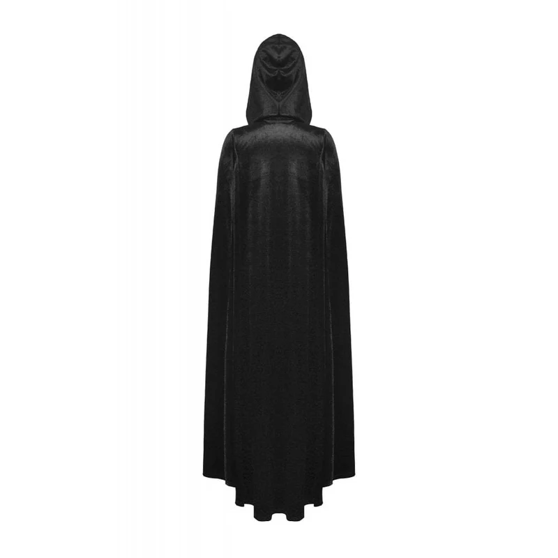 Gothic-Umhang mit Blumenstickerei für Damen und Kapuze