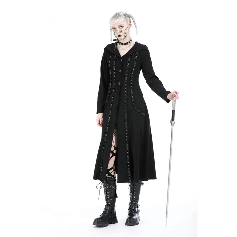 Punk-Rüschenjacke für Damen mit Kapuze