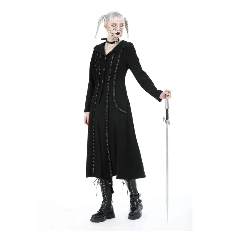 Punk-Rüschenjacke für Damen mit Kapuze