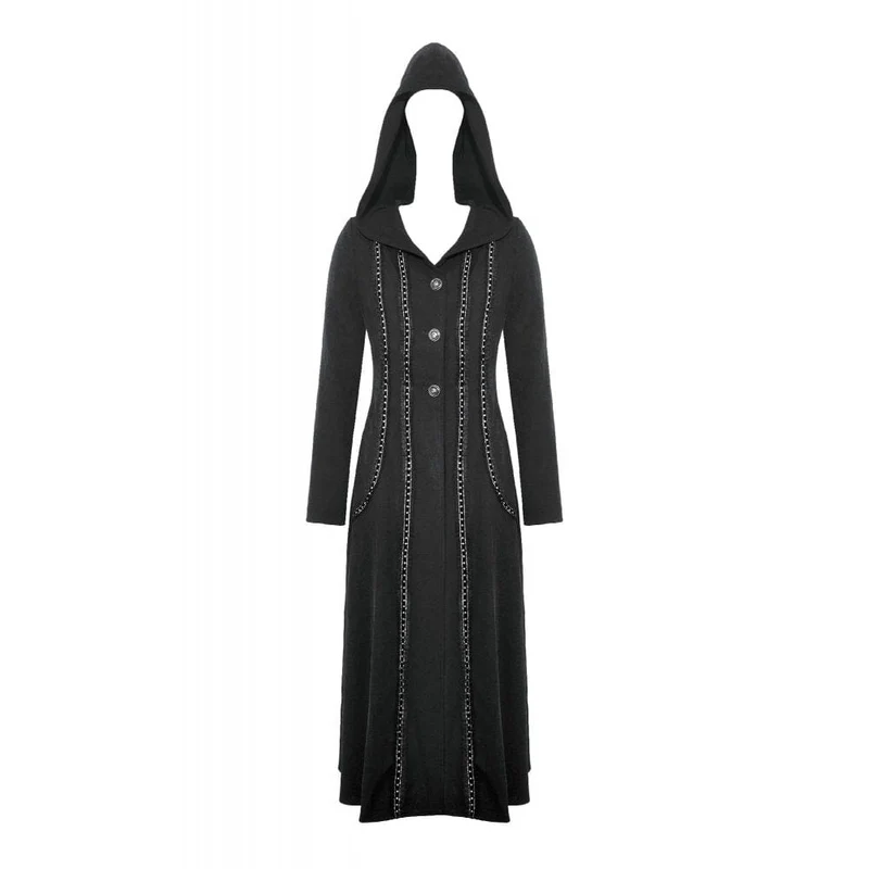 Punk-Rüschenjacke für Damen mit Kapuze