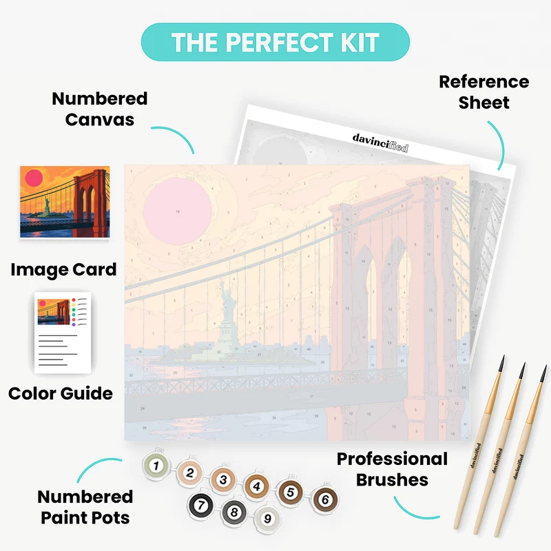Brooklyn Bridge Sunset - Paint by Numbers Kit