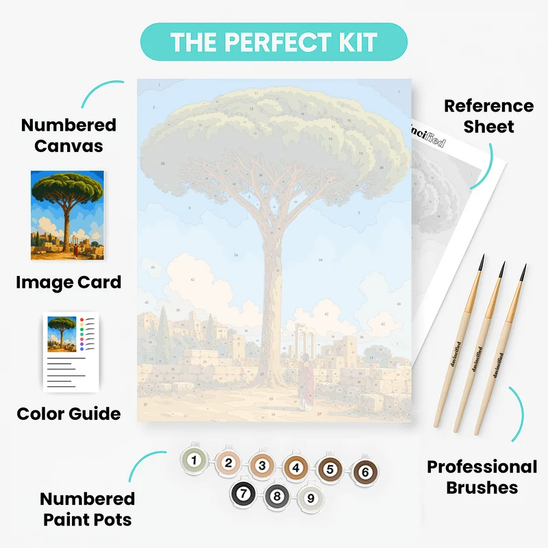 Stone Ruins & Pine - Paint by Numbers Kit
