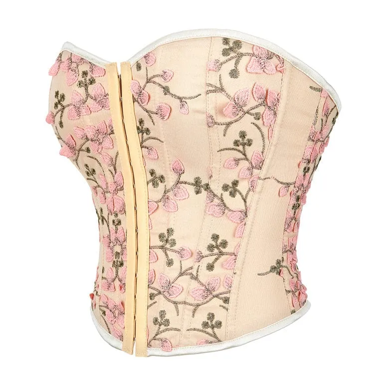 Damen Gothic-Vollbrustkorsett mit Blumenstickerei