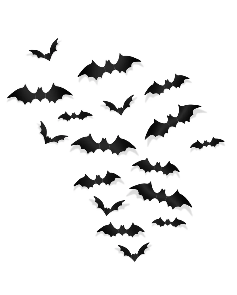 60 Stück Fledermaus 3D Wandsticker