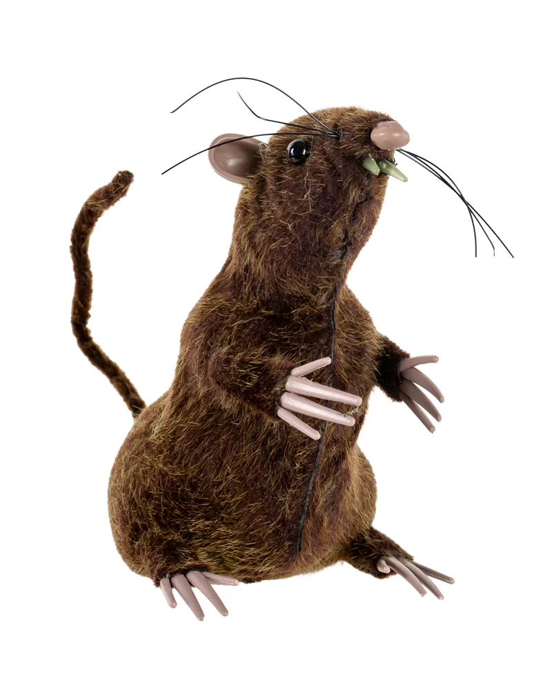 Stehende Ratte mit Kunstfell 11cm
